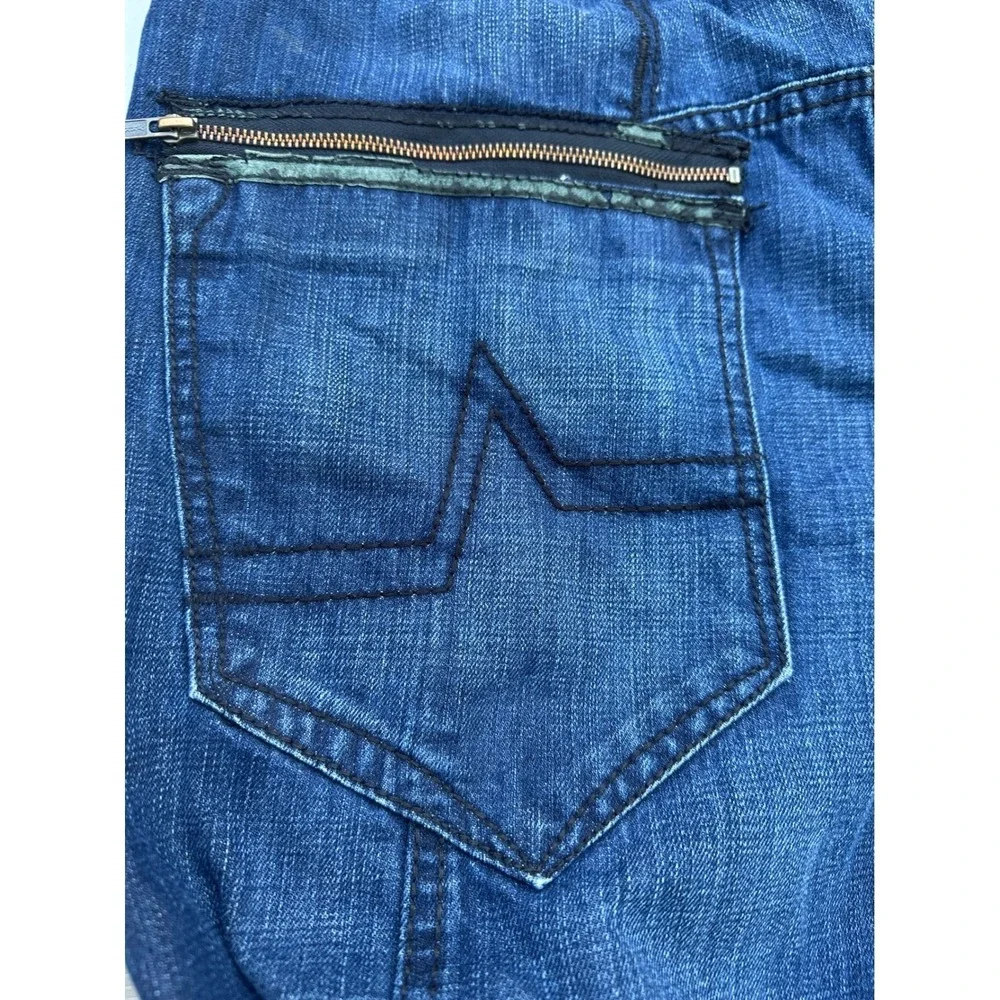 Blac Label Authentic Mens Jeans 40 Dark Wash‎ Distressed Snakeskin Trim Straight